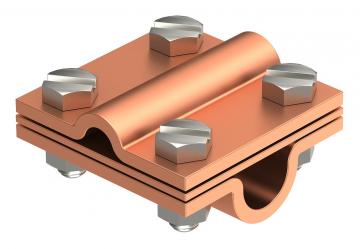 Piesă de legătură în cruce cu placă intermediară Rd 8-10 mm x Rd 16 mm Cu