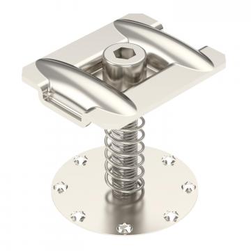 Intermediate clamp with spring for PV module mounting