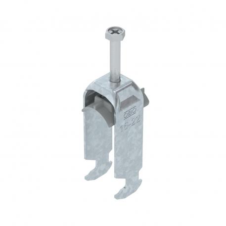 Bridă U 2056 cu picior H, dublă, contrapiesă din plastic FT 16 | 22 | 3