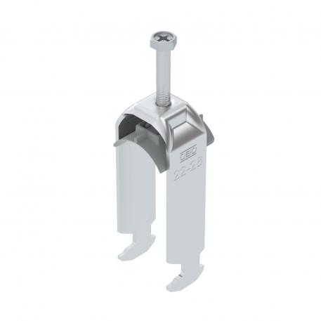 Bridă U 2056 cu picior H, dublă, contrapiesă din plastic, Al 22 | 28 | 2