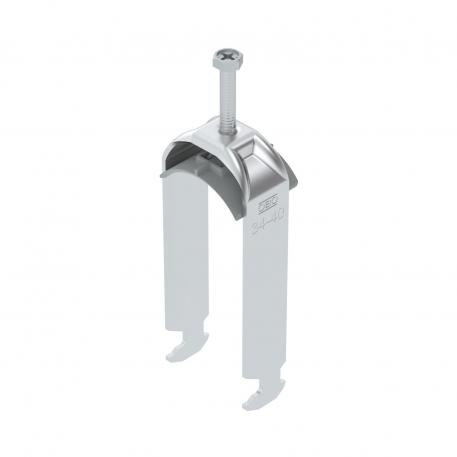 Bridă U 2056 cu picior H, dublă, contrapiesă din plastic, Al