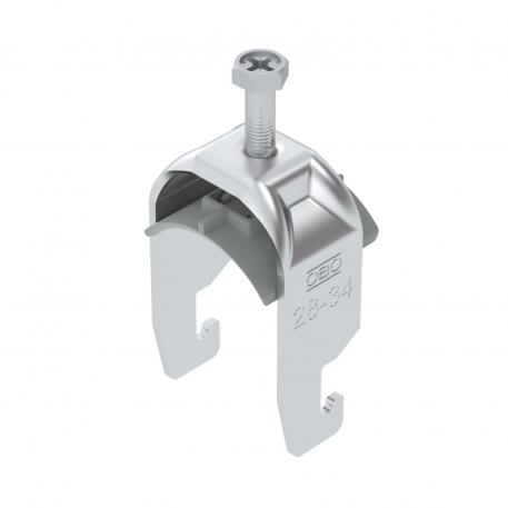 Bridă U 2056 cu picior U, simplă, contrapiesă din plastic, Al 28 | 34 | 2
