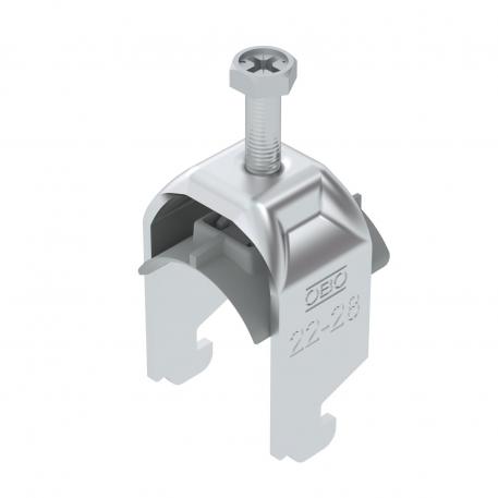 Bridă U 2056 cu picior N, simplă, contrapiesă din plastic, Al 22 | 28 | 2