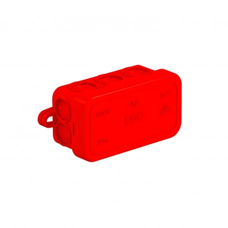 Doză de derivaţie A6 69x32x30 | 10 | IP55 | 6 intrări pentru cabluri cu diametru 5-14 mm 4 intrări pentru cabluri cu diametru 5-9 mm | roşu