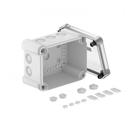 Doză de derivaţie pentru  cabluri X 10 177x137x110 | 10 | IP67 | gri/transparent