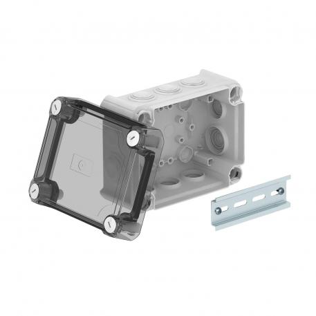 Doză de derivaţie T 100, dopuri de etanșare, capac înalt transparent 136x102x74 | 10 | IP66 | gri deschis; RAL 7035