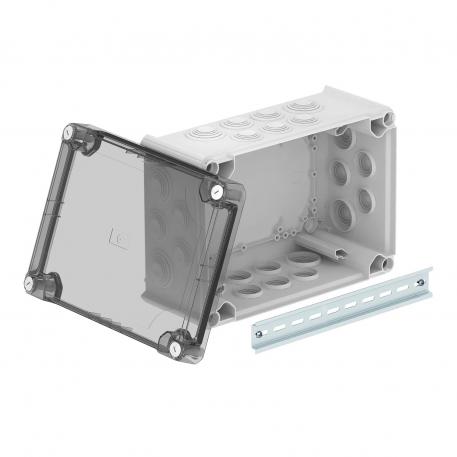 Doză de derivaţie T 350, dopuri de etanșare, capac înalt transparent 267x182x127 | 24 | IP66 | gri deschis; RAL 7035