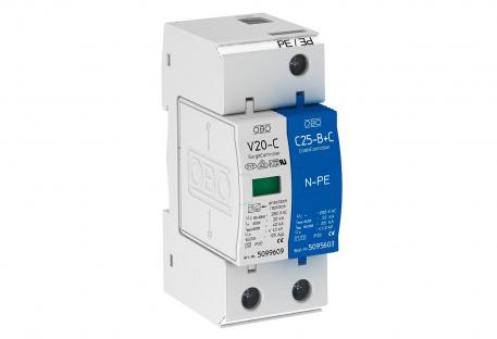 Descărcător de supratensiune cu 1 pol + NPE 280 V 1+N/PE | 280 | IP20