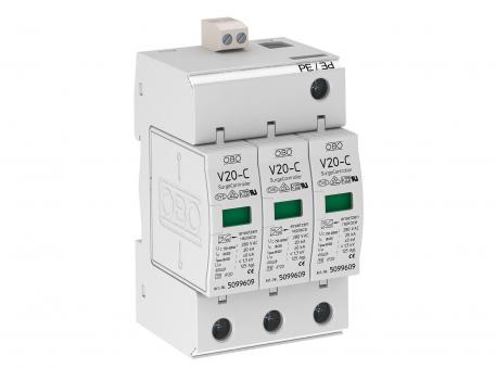 Descărcător de supratensiune cu 3 poli cu semnalizare la distanţă 280 V 3 | 280 | IP20