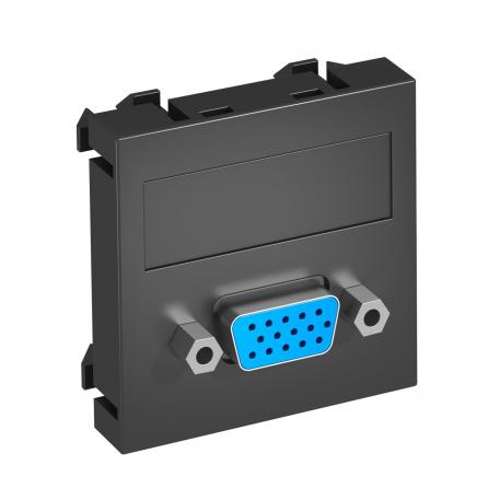 Conector VGA, 1 modul, ieşire dreaptă, ca şi conectare cu şurub drept |  | VGA | gri închis; RAL 7021