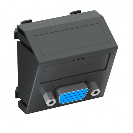 Conector VGA, 1 modul, ieşire oblică, ca şi conectare cu şurub oblic |  | VGA | gri închis; RAL 7021