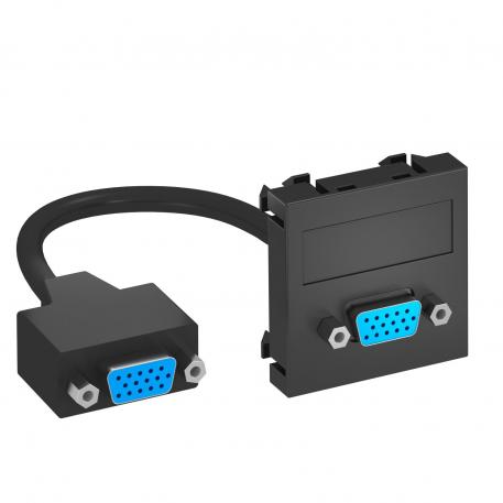 Conexiune VGA, 1 modul, ieşire dreaptă, cu cablu de conectare drept |  | VGA | gri închis; RAL 7021