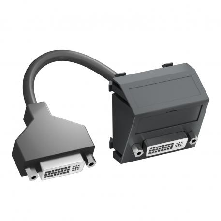 Conector DVI-I, 1 modul, ieşire oblică, cu cablu de conectare oblic |  | altele | gri închis; RAL 7021
