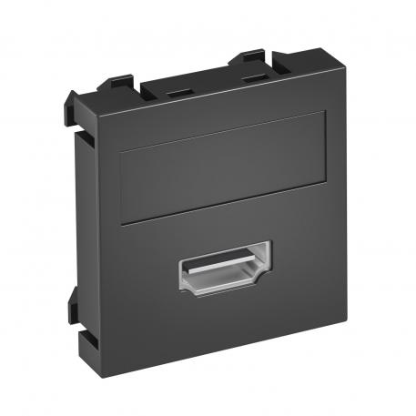 Conector HDMI, 1 modul, ieşire oblică, conectare cu şurub drept |  | HDMI | gri închis; RAL 7021