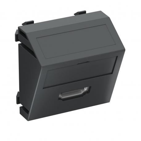 Conector HDMI, 1 modul, ieşire oblică, ca şi conectare cu şurub oblic |  | HDMI | gri închis; RAL 7021