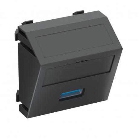 Conector USB 2.0 / 3.0, 1 modul, ieşire oblică, ca şi conectare cu şurub oblic |  | USB | gri închis; RAL 7021