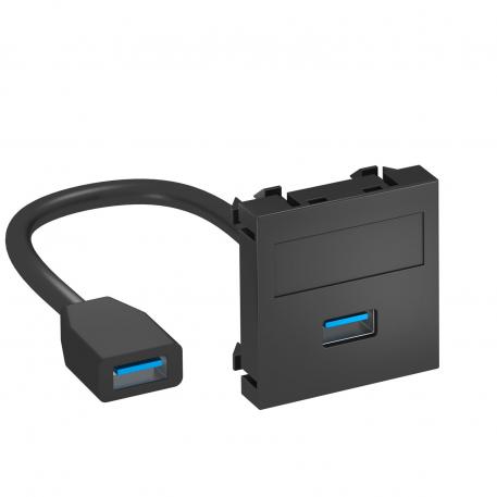 Conector USB 2.0 / 3.0, 1 modul, ieşire dreaptă, cu cablu de conectare