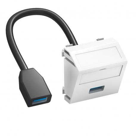 Conexiune USB 2.0 / 3.0, 1 modul, ieşire oblică, cu cablu de conectare