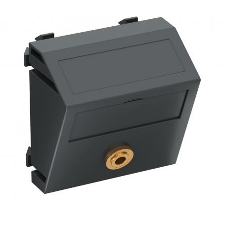 Conector mini jack, 1 modul, ieşire oblică, conexiune sudată