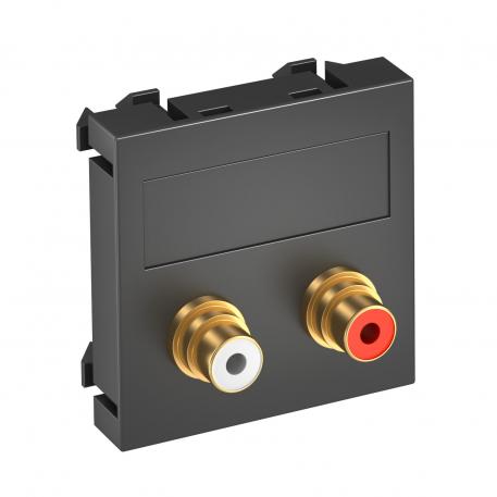 Conexiune audio-cinch, 1 modul, ieşire dreaptă, cu conexiune sudată drept |  | Cinch | gri închis; RAL 7021