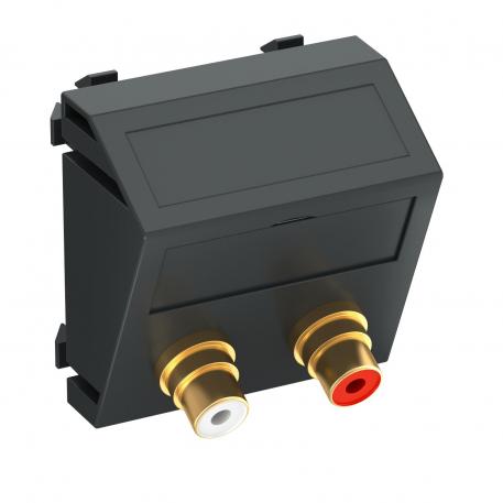 Conexiune audio-cinch, 1 modul, ieşire oblică, cuplare 1:1