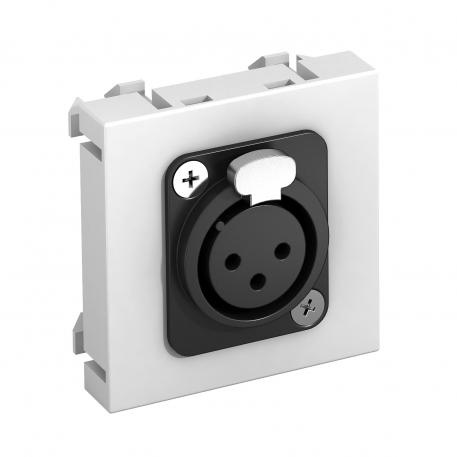 Conector XLR, 1 modul, ieşire dreaptă, mufă 3 poli, conexiune sudată