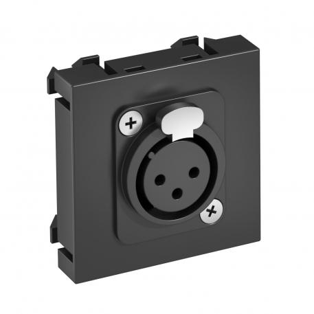 Conector XLR, 1 modul, ieşire dreaptă, mufă 3 poli, conexiune sudată drept |  | XLR | gri închis; RAL 7021