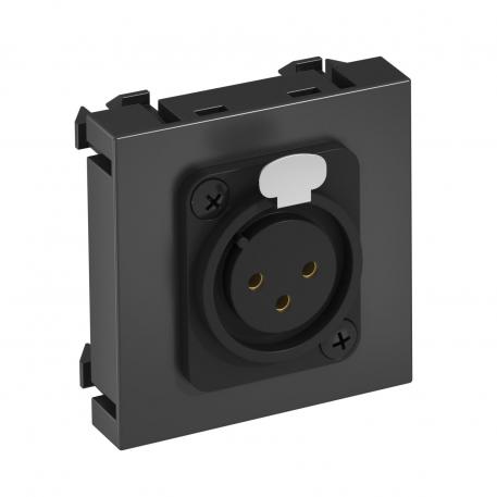 Conector XLR, 1 modul, orificiu de ieşire drept, priză cu 3 poli, conectare cu șurub