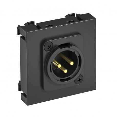 Conector XLR, 1 modul, ieşire dreptă cablu, mufă cu 3 poli, conectare cu şurub