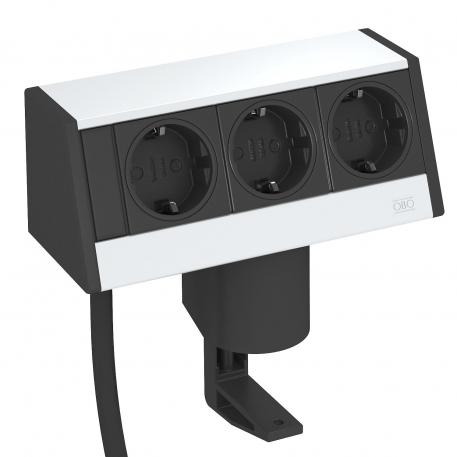 Deskbox DB, cu cleme de fixare, 3 prize 