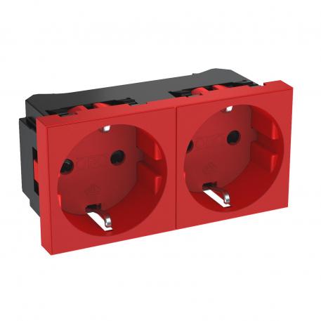 0° socket, protective contact, double 2 | Double 0° | roşu de semnalizare; RAL 3001