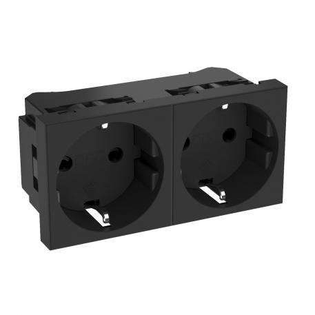 0° socket, protective contact, double 2 | Double 0° | gri închis; RAL 7021