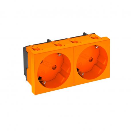 Priză dublă 33° cu contact de protecţie 2 | dublă 33° | portocaliu luminos; RAL 2004