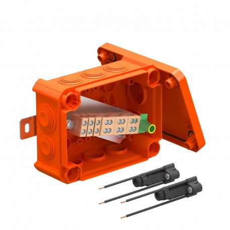 FireBox T100 with plug-in seals, 2 fuse holders 136x102x57 | 10 | IP66 | oranj; RAL 2003