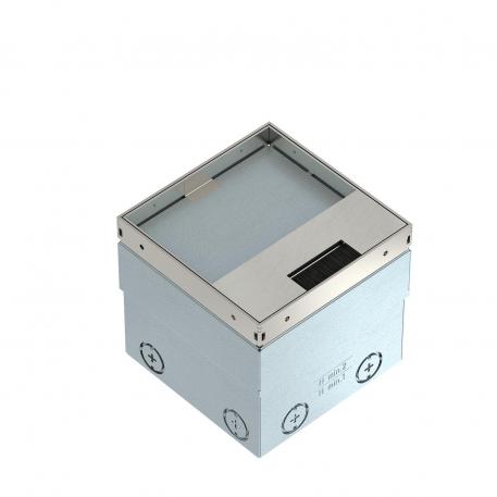 UDHOME2 floor socket, with brush outlet, with floor covering recess, unequipped, stainless steel